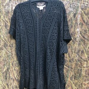 House of Harlow 1960 Black Crochet Swim Coverup